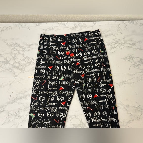Style 5 Leggings Womens Sz S Black Red Merry Christmas Pull On Pants​ - Picture 2 of 5